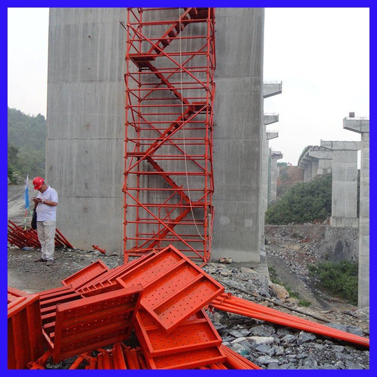 高墩施工用安全爬梯 组合式安全爬梯 宇鑫 施工安全爬梯图片