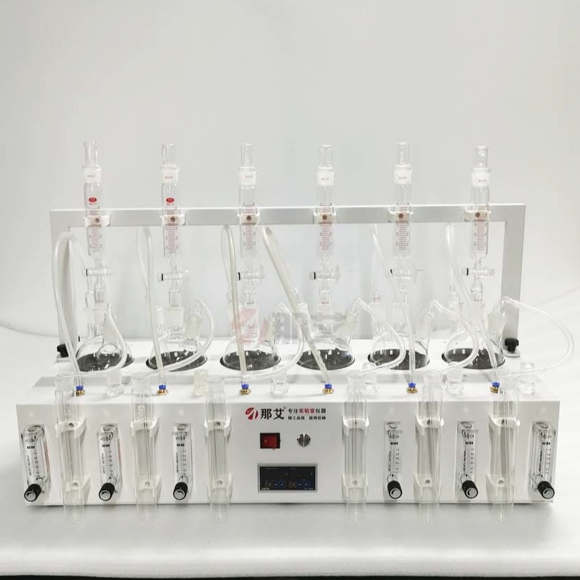水质硫化物酸化吹气仪,垂直加酸氮气吹脱酸化吸收一体化设计,浮子流量计调节氮气流量