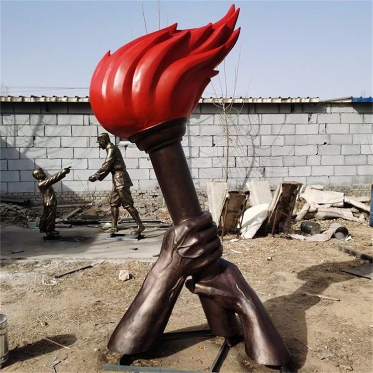 不锈钢火把雕塑，抽象火焰造型雕塑