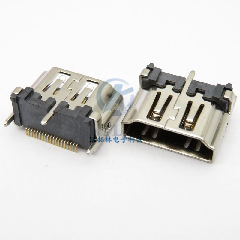 焊线式 19p USB HDMI母座 焊线式母座 带柱 A型 HDMI 19pin插座图片