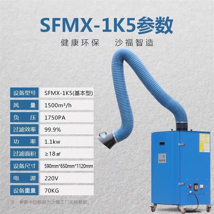 沙福环保科技 灰尘处理系统 烟尘处理系统粉尘处理设备 SFMX-1K5