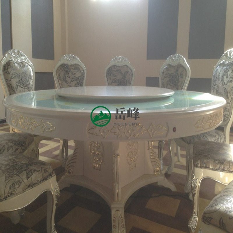 电动转动饭桌欧式岚慧	创意玻璃餐桌设备的	江西酒店家具厂家安装9612图片