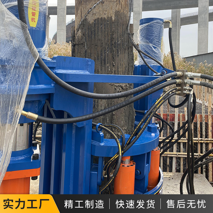 600吨液压拔管机液压油管拔管机拉森桩与钢管组合桩起拔设备 水陆两用可定制浮箱