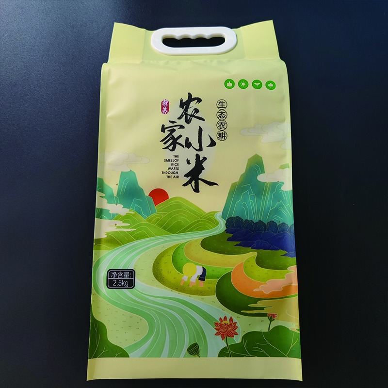 现货供应农家小米手提包装袋 大米小米真空包装袋 食品包装袋 支持定制 亚磊塑业图片