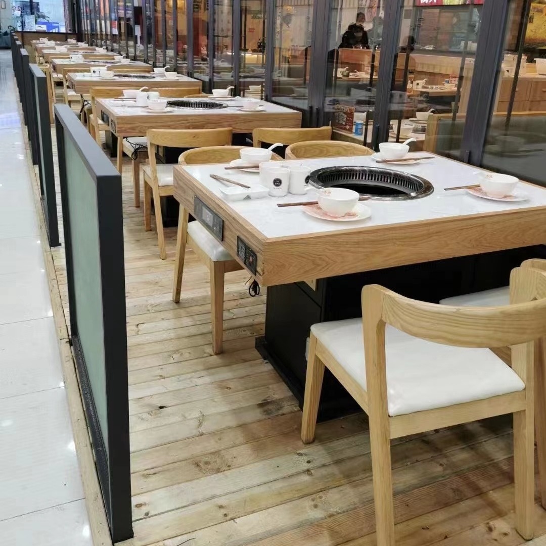 火锅桌电磁 隐形火锅桌 不锈钢火锅桌 中式现代 多多乐