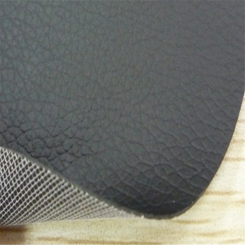PVC夹网布 黑色0.61mmPVC针织布复合布 皮革纹沙发面料 箱包面料