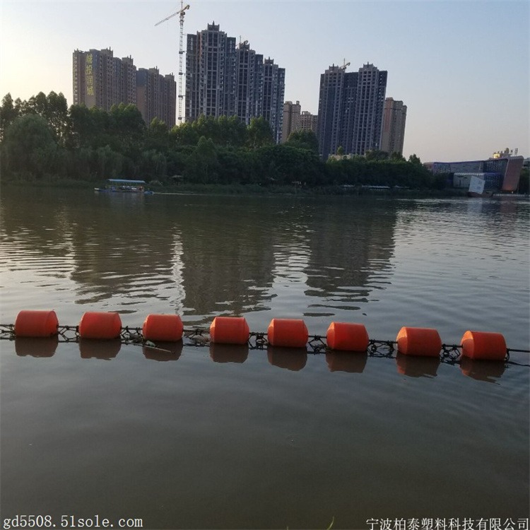 河道生活垃圾阻挡浮体浮筒式拦污排供应浮筒厂家