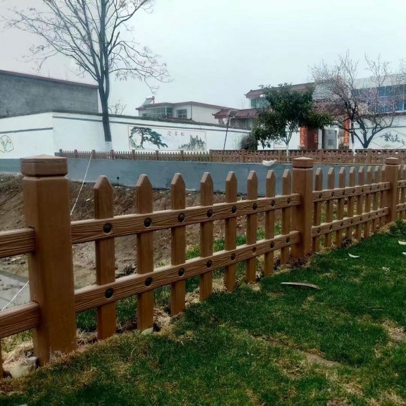 唐盛塑钢仿木栅栏 草坪木纹围栏 新农村建设花池护栏