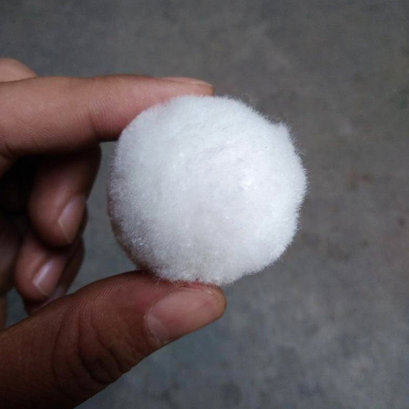 白色球状油水分离纤维球滤料  明阳销售纯手工制作纤维球现货批发图片