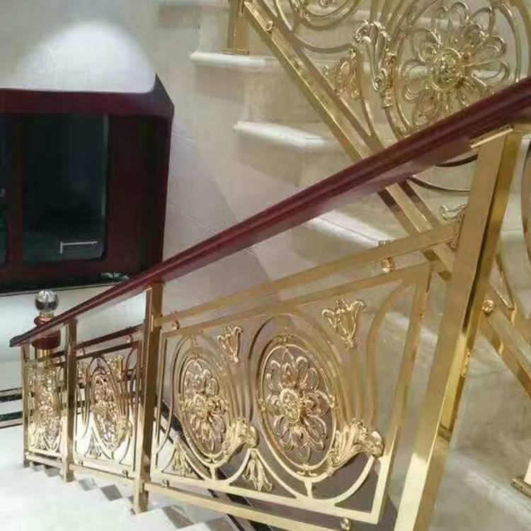 庆阳豪宅铝艺楼梯扶手设计
