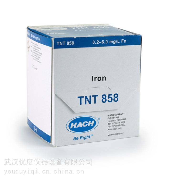 HACH哈希铁试剂TNT858-CN 0.2-6.0mg/L 分光光度计配套