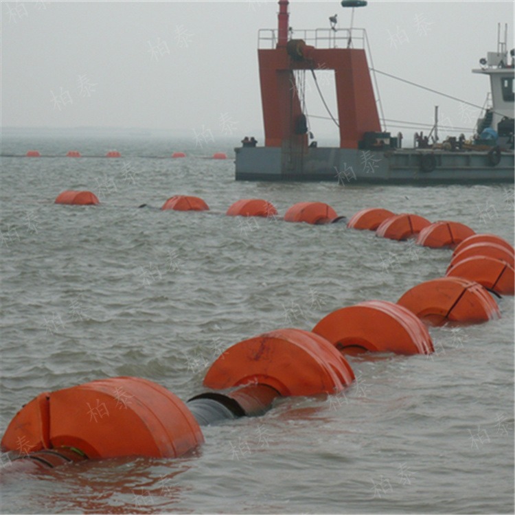 疏浚工程夹200mm管子浮漂塑料组合式浮块施工安装