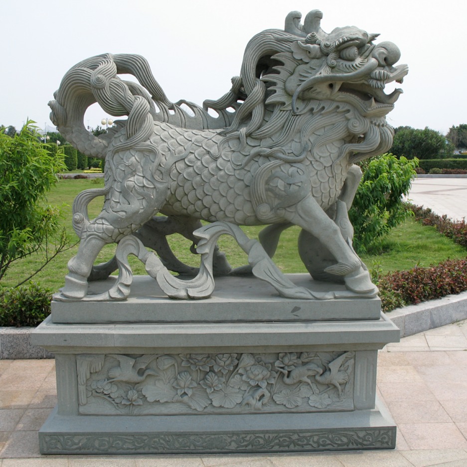 河北胜景石雕厂家  青石石雕  大型石狮子 可定制图片