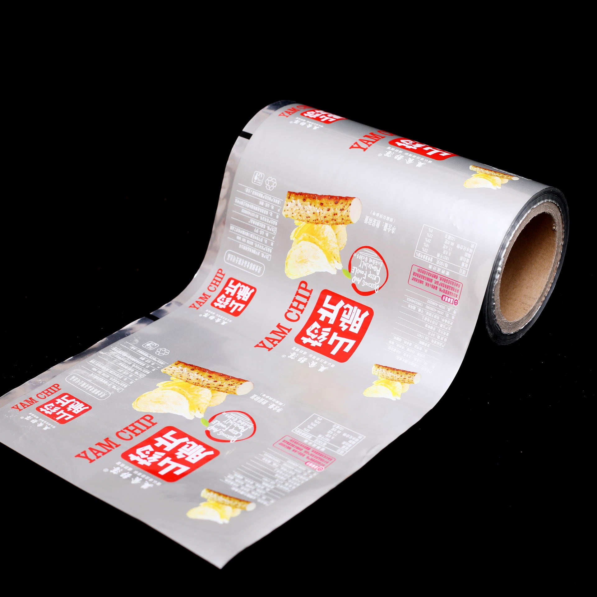 德远塑业 食品包装卷膜  可比克薯片包装卷膜厂家 锅巴隔光充气膜价格图片