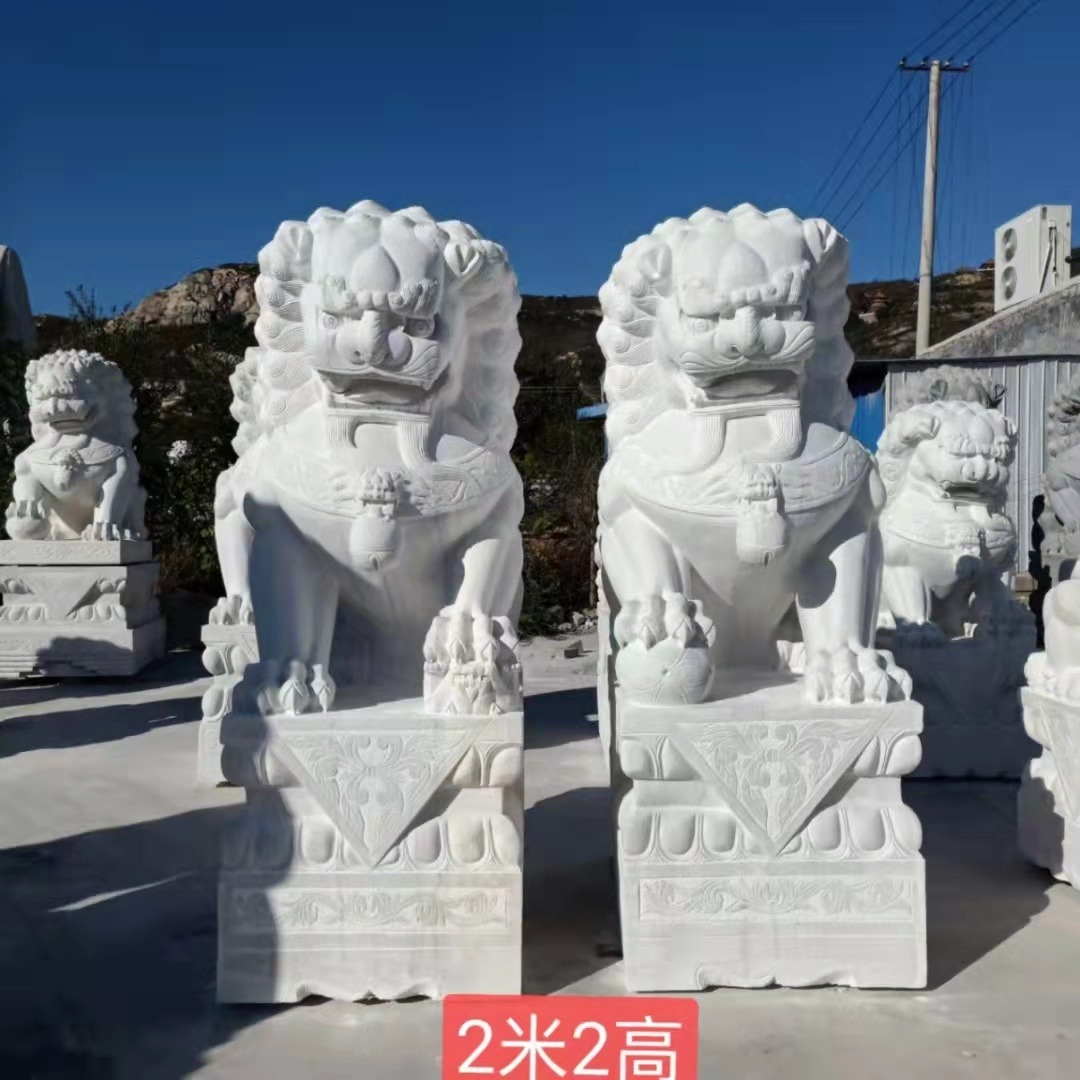石雕貔貅石狮子 广场公园景观中小型动物石雕摆件 石制动物石狮子