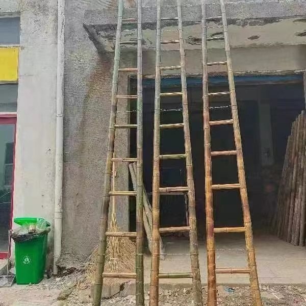 竹韵竹制品厂家大量出售手工竹单梯长度7.5米长规格可定制图片