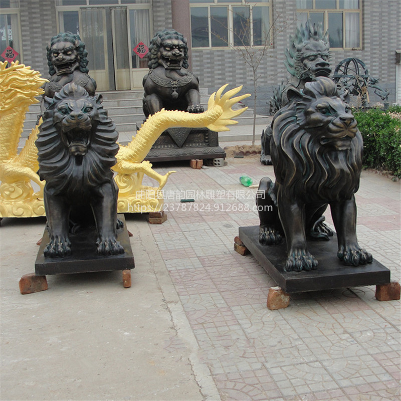 酒店门口铸铜狮子雕塑制作厂家