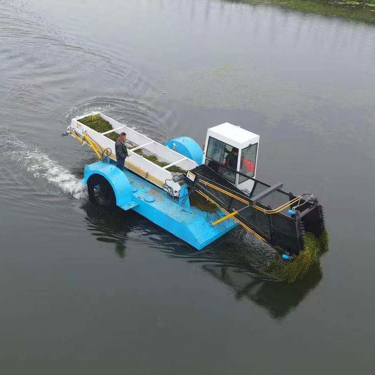 自动割草船 水葫芦割草船定做 自动割草船厂家 如信环保图片