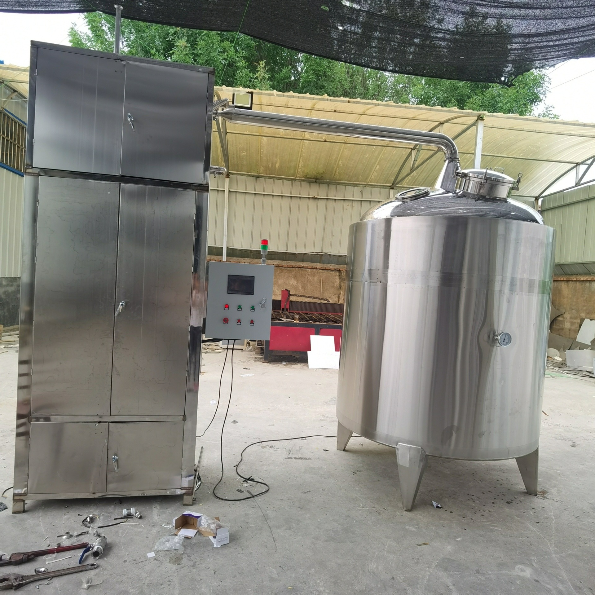 恒诚制作 全自动低温蒸馏器 1立方发酵提取设备 物料发酵 304不锈钢食品级材质
