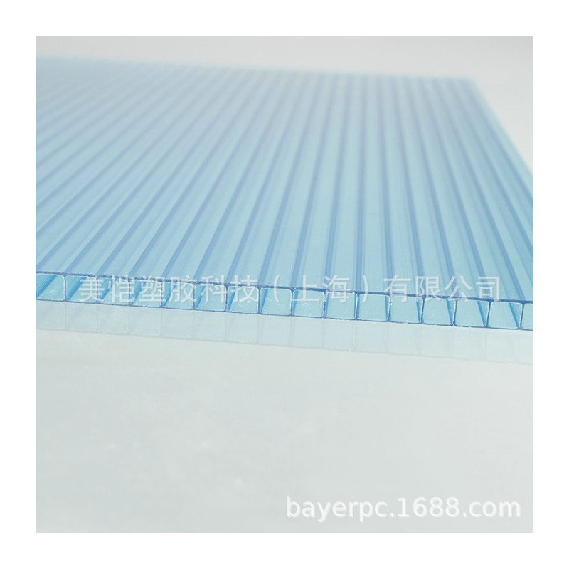 源头厂家 透明湖蓝中空阳光板 温室阳光板 采光顶阳光板