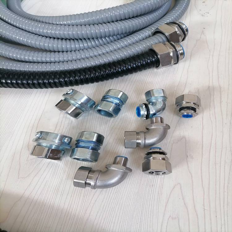 不锈钢螺纹光纤保护管 DN40电线护套软管 电器灰色包塑波纹管防老化