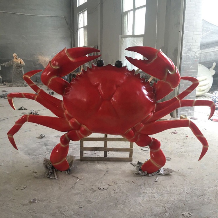 大型玻璃钢仿真螃蟹雕塑 海洋馆餐厅海洋动物景观摆件