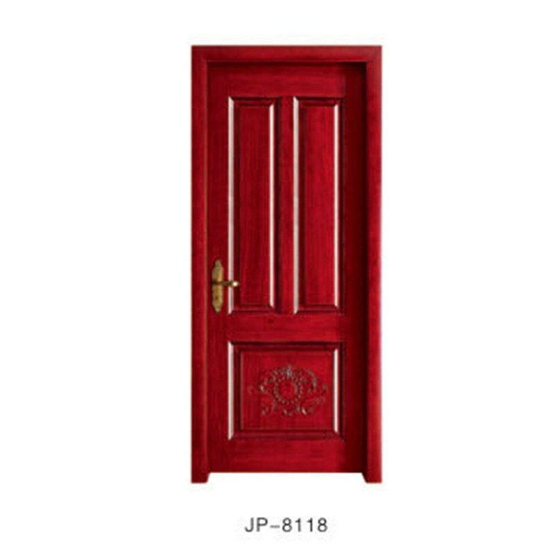 厂家供应 创意室内门 雕花红橡实木门 现代简约套装门批发