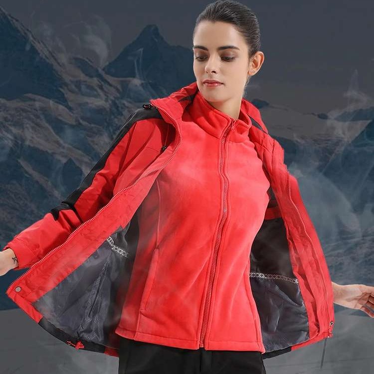 雅戈丹盾渝北区户外运动服装厂家定做生产三合一冲锋衣定做LOGO两件套保暖防水滑雪服现货批发