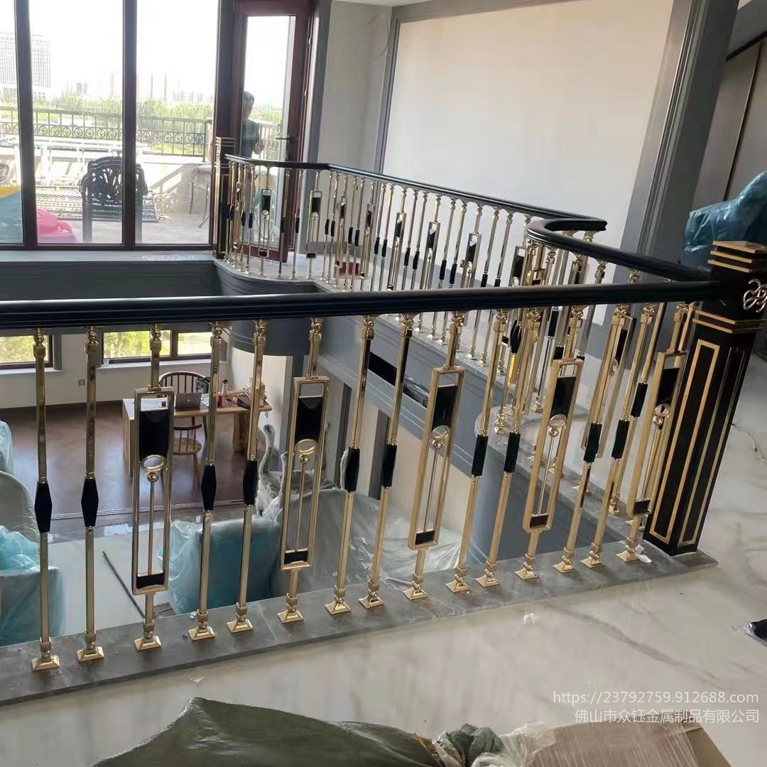 众钰 欧式别墅室内外立式铝合金彩绘立柱楼梯栏杆图片