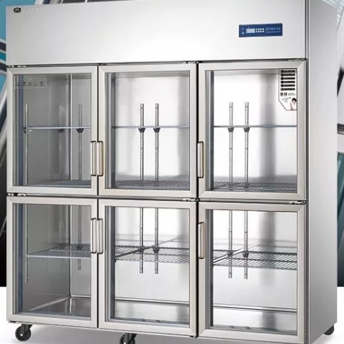 奥斯特商用冰箱 TS1.6G6全钢铜管陈列柜 六门冷藏展示柜 玻璃门保鲜柜