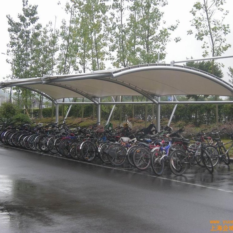 自行车棚 推拉篷 操场看台膜结构 免费安装图片