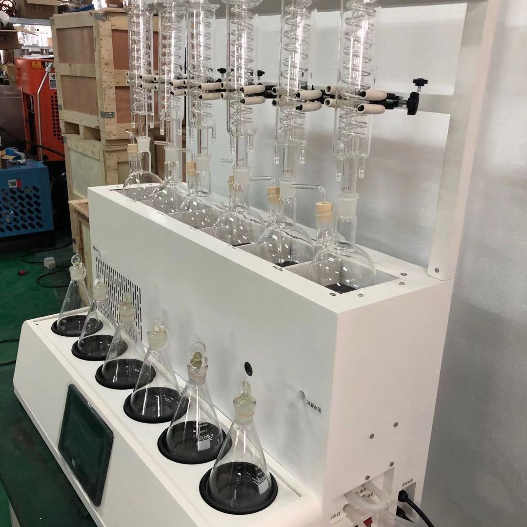 氰化物全自动蒸馏仪GY-FSZLY-6  外置6工位 配水蒸气发生器 适用乙酸钠、丙酸钠、丙酸钙等的蒸馏前处理项目图片