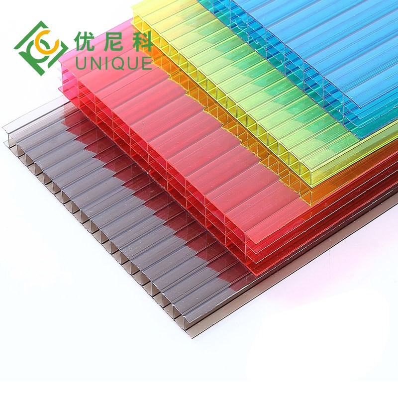大连三层阳光板 隔热保温加UV温室采光PC中空板 优尼科阳光板价格便宜图片