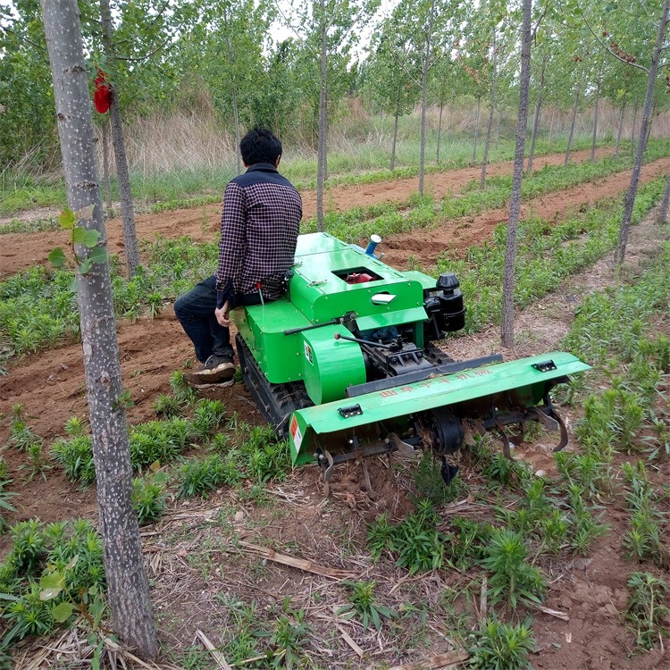 农用遥控旋耕机 果园田园管理机开沟施肥机 遥控履带式耕种机工厂