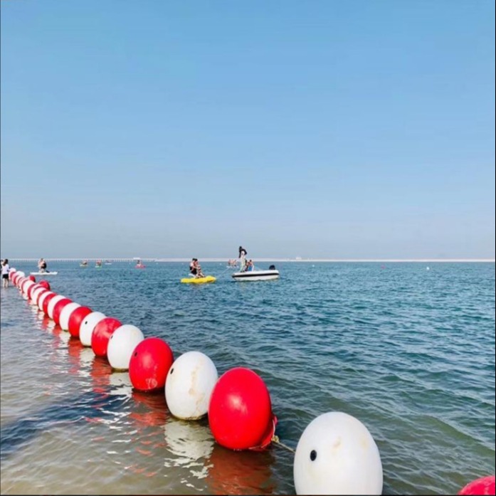 海上安全浮体聚乙烯警示浮球深水区警戒线浮漂实心塑料浮球