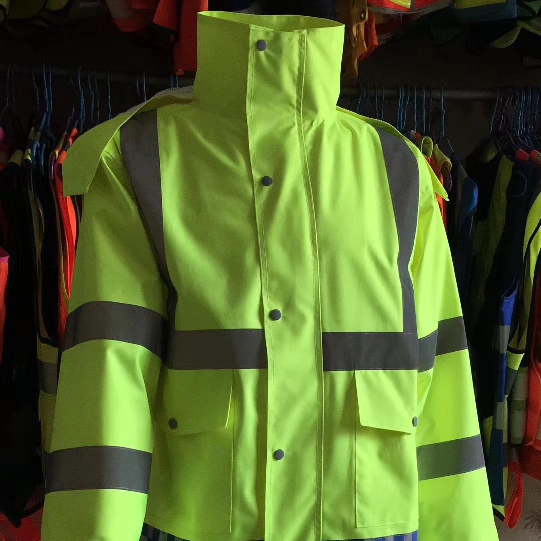 雅戈丹盾贵州分体雨衣雨裤定制荧光黄分体式雨衣防水劳保环卫反光雨衣