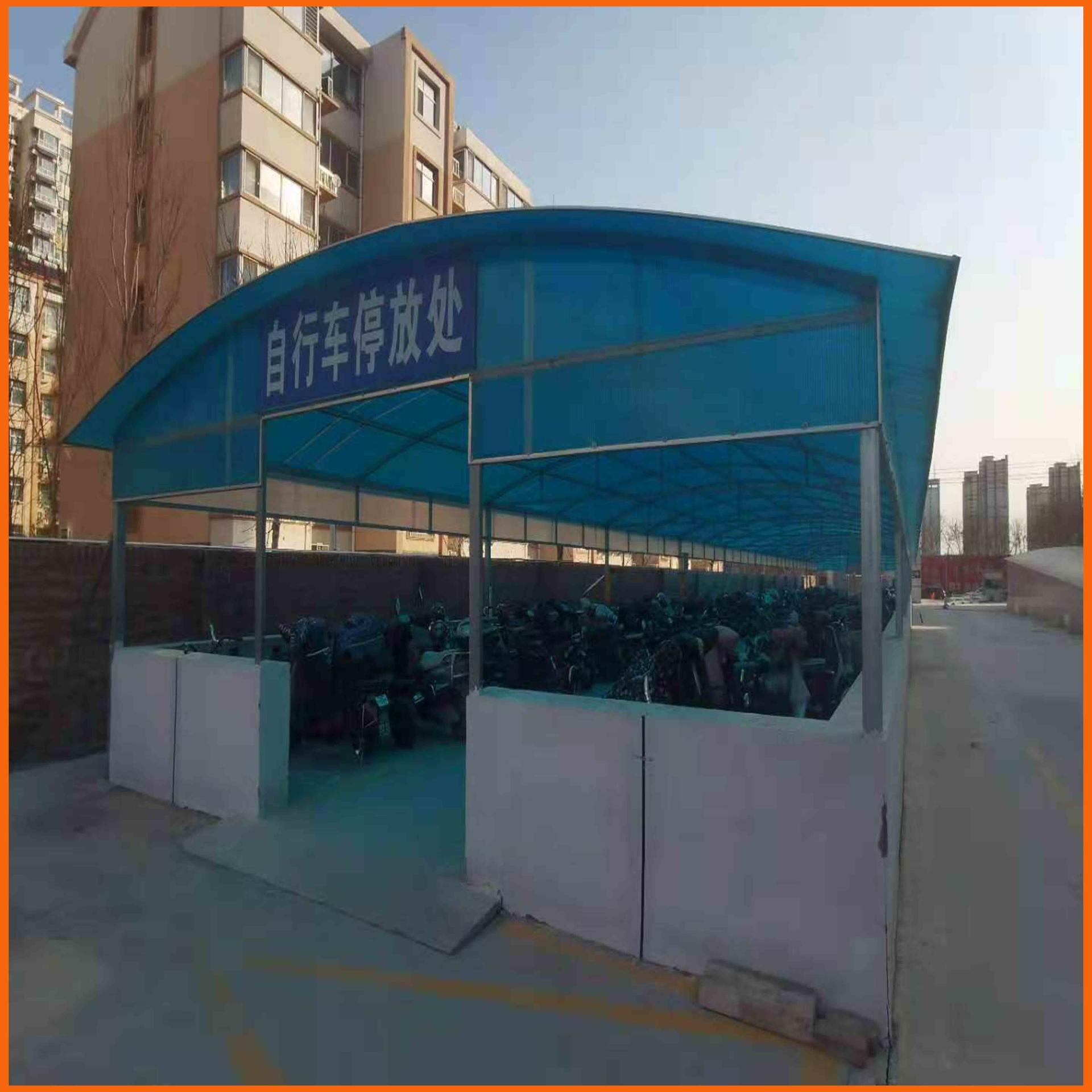 自行车棚中空阳光板 宜昌蓝色PC阳光板 矩形中空阳光板生产厂家图片