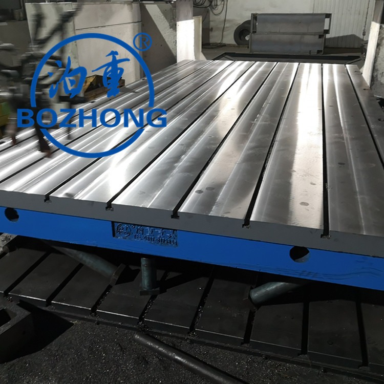 泊重品牌加厚重型铸铁平板现货直供 2000×4000标准规格 T型槽平板  3级高精度 可定做非标规格