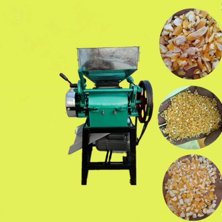 酿酒用玉米高粱破碎机 对辊式粮油店黄豆挤扁机 小型家用电压扁机价格图片