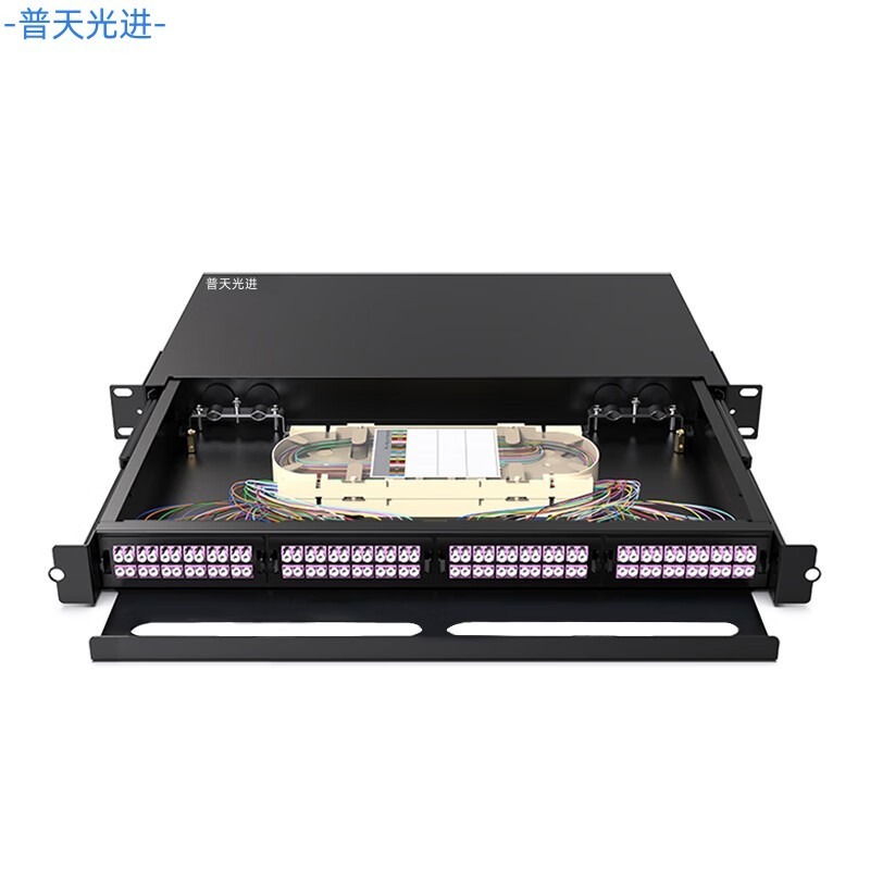 1U机架式96芯144芯MPO高密度光纤配线架 安装模块化光缆终端盒 MPO模块化光缆终端盒 预端接模块盒 数据中心机房