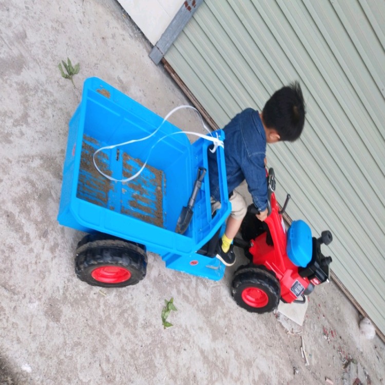 儿童游乐挖掘机 电动游乐玩具 儿童手扶式拖拉机远景抖音同款拖拉机