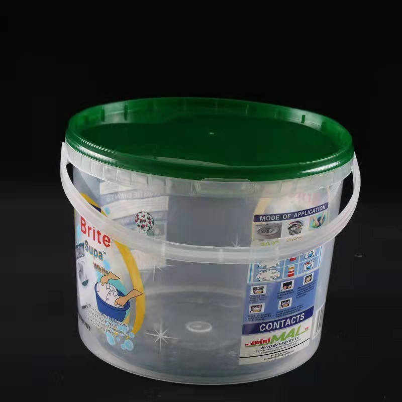 手提食品桶 6L 带印刷塑料桶 超市食品包装桶 隆盛塑业