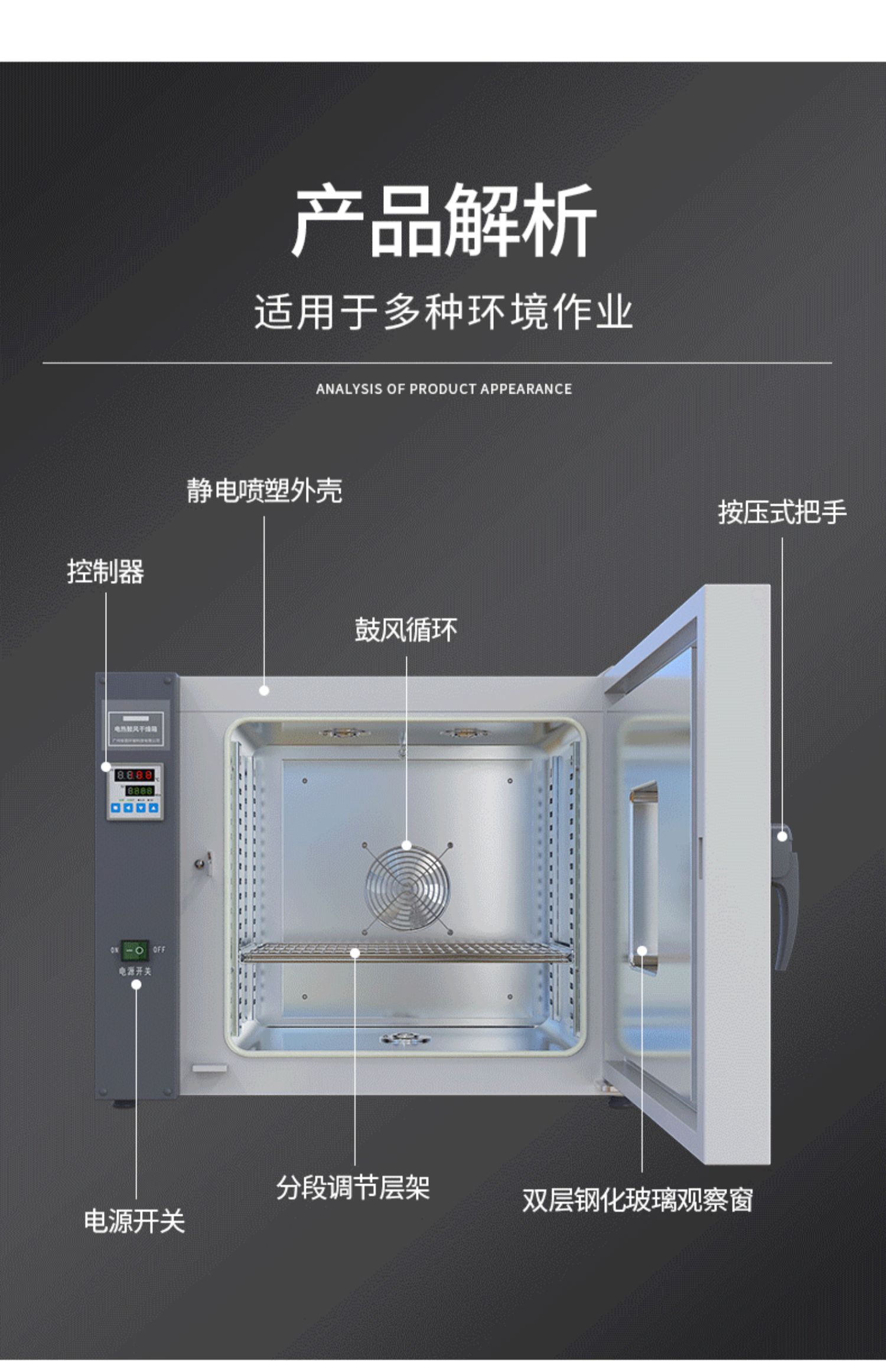 贵州干燥箱 英鹏恒温鼓风干燥箱YP-040WSA  250度  实验室试剂培育示例图7