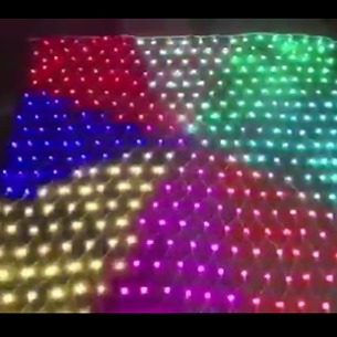 防水led七彩RGB点控渔网灯智能控制可编程灯串窗帘灯冰条灯网格灯 可加动画效果智能点控网灯2*2米400灯led圣诞节