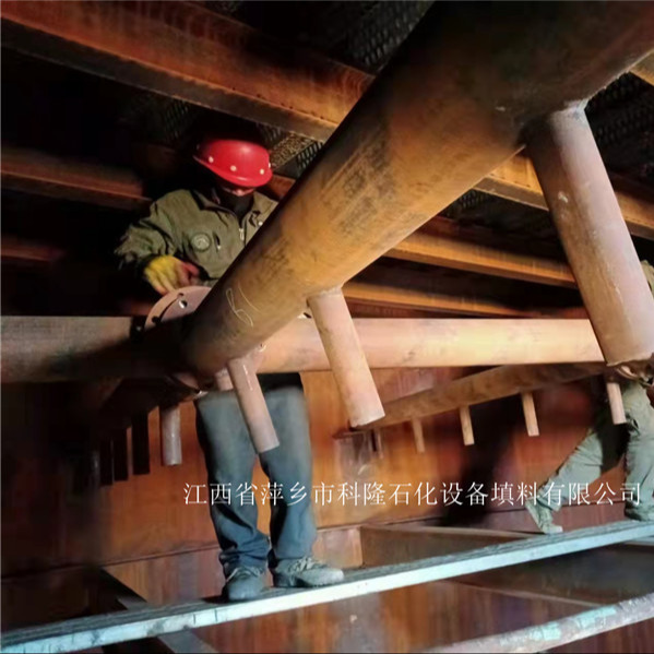 萍乡科隆石化设备填料公司赴宁夏宁东某大型企业安装垂直筛板塔盘、孔板波纹填料项目现场