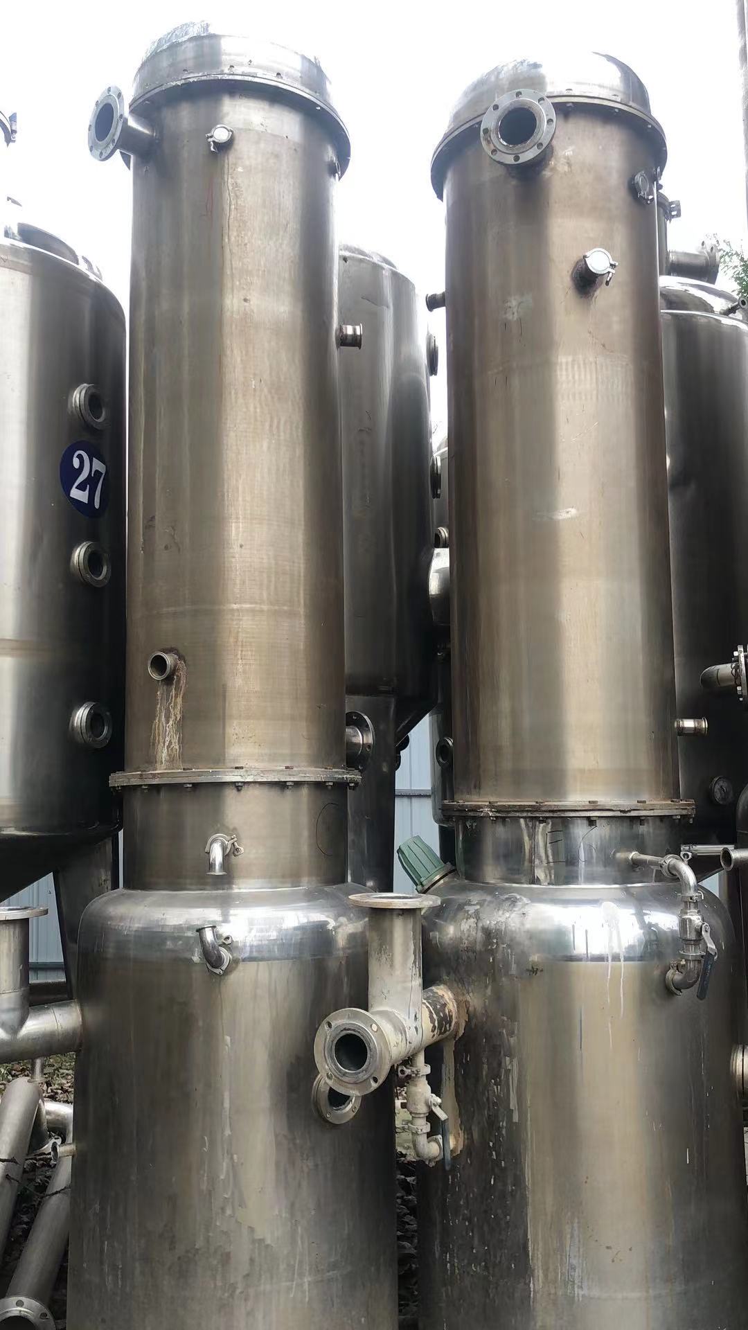 MVR蒸发器 二手双效蒸发器  二手薄膜蒸发器 20平方 3吨 316  型号齐全