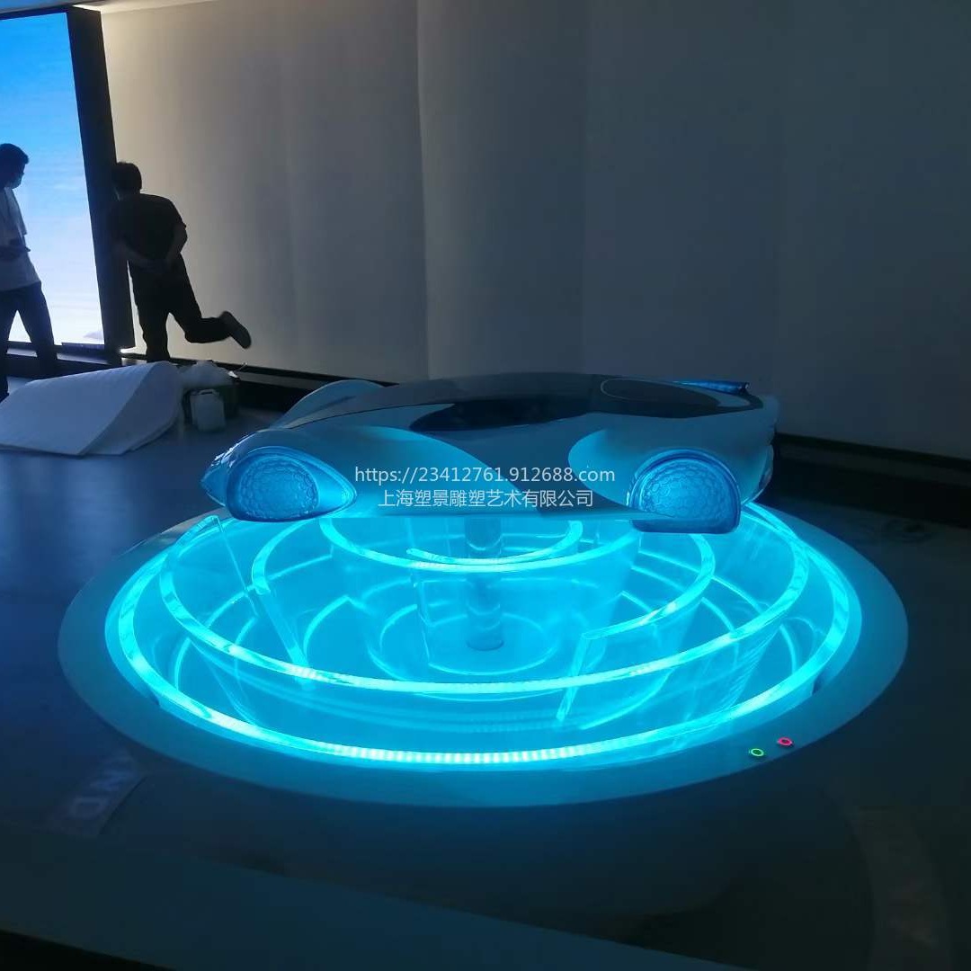 苏州科技展厅 展示不锈钢汽车雕塑 灯光雕塑定制