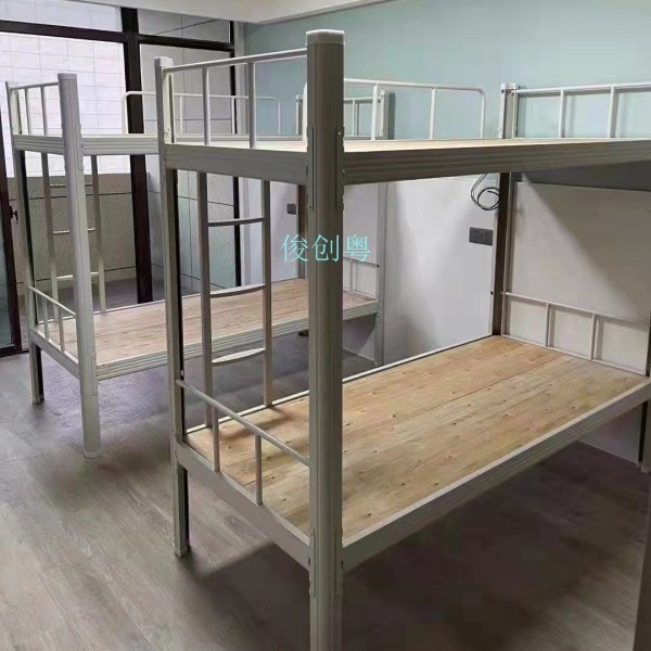 珠海公寓304不锈钢床上下铺铁架床批发单人铁架床双层钢板床厂家组装