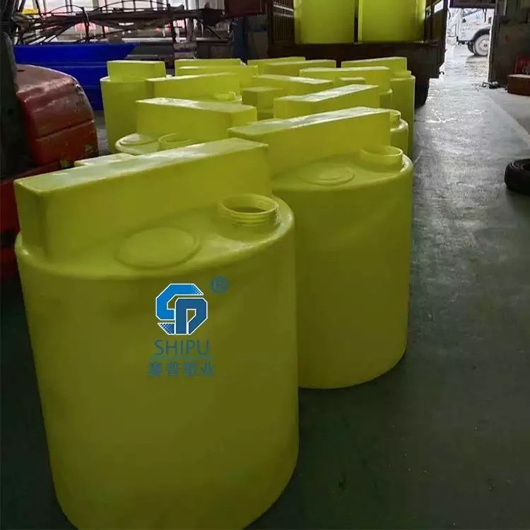 定制批发污水处理化工PE加药桶装置1000ml加厚圆形搅拌桶立式PE桶图片