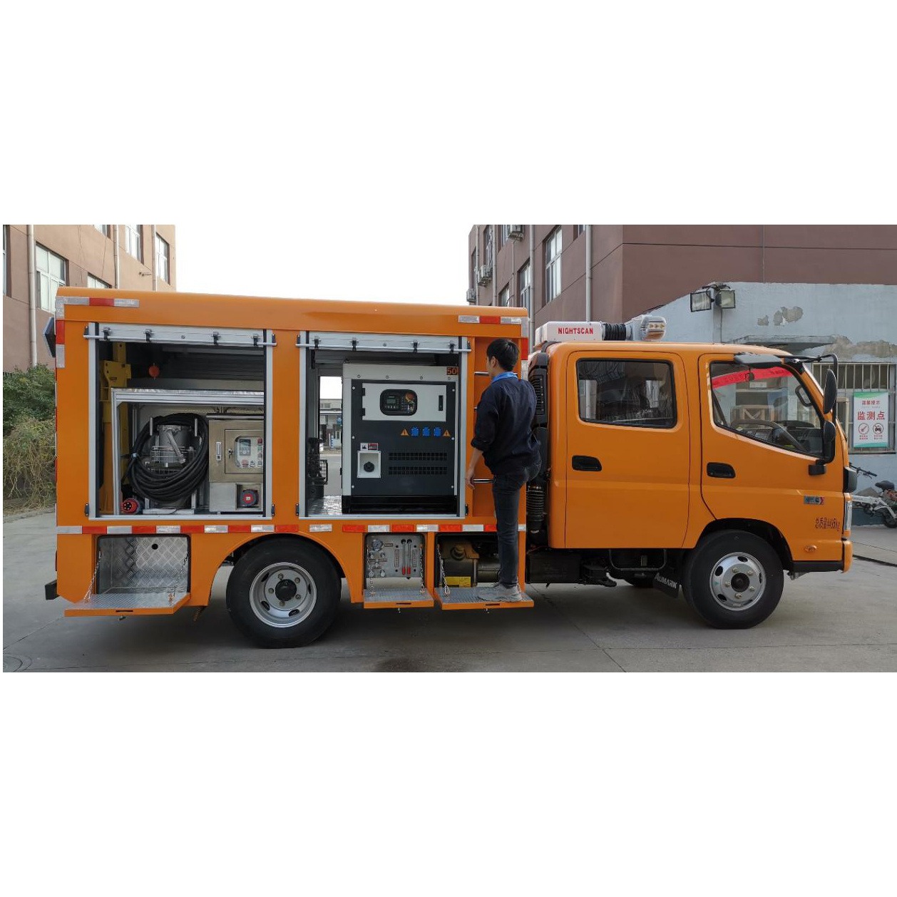 汉能 1000方防汛泵车 移动式抽水泵 大流量高吸程 使用寿命长
